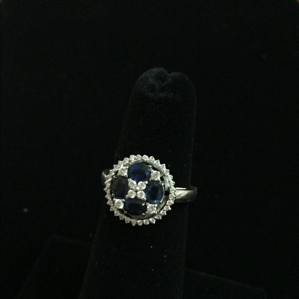 Sapphire and Diamond Ring, 14kt white gold